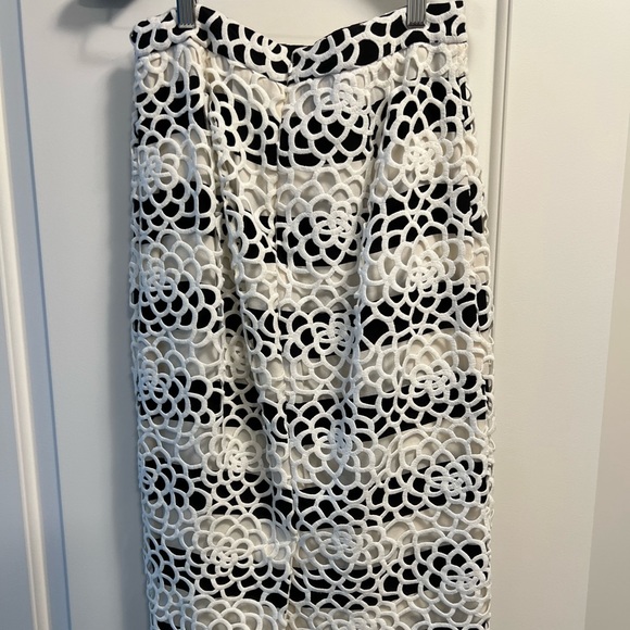 A.L.C.  Della Lace-Overlay Striped Pencil Skirt Size 6 - Picture 5 of 12